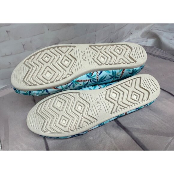 Palm Tree Toms X Paper Source Womens Size 11 Canvas Casual Slip On Shoes New - Picture 9 of 11